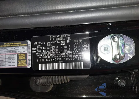 2024 Kia Sportage X-Pro z USA, uszkodzony, nr VIN 5XYK7CDF5RG207964